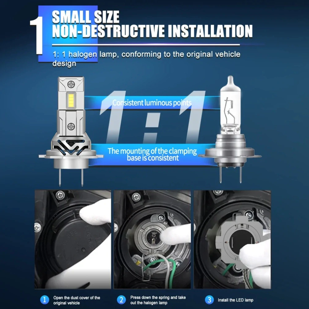 LED ŽÁROVKY H7 bílá, 9-18V, 4000LM