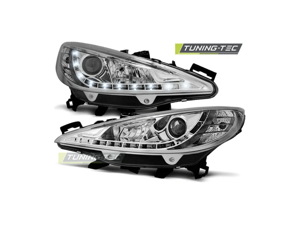 Přední světla Peugeot 207 06-12 - chrom