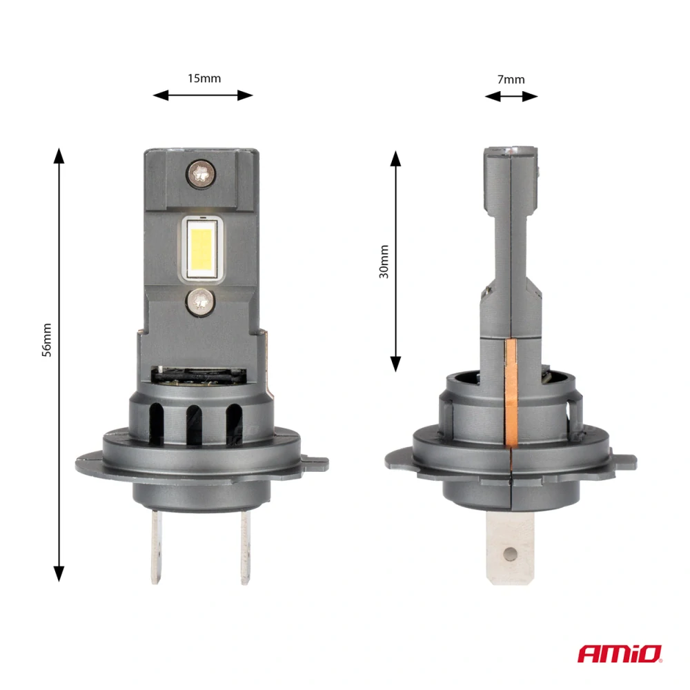 CAN-BUS LED žárovky H7 AMIO LED X4 Aviator Series, 6500K | 4000 LM, 2 ks