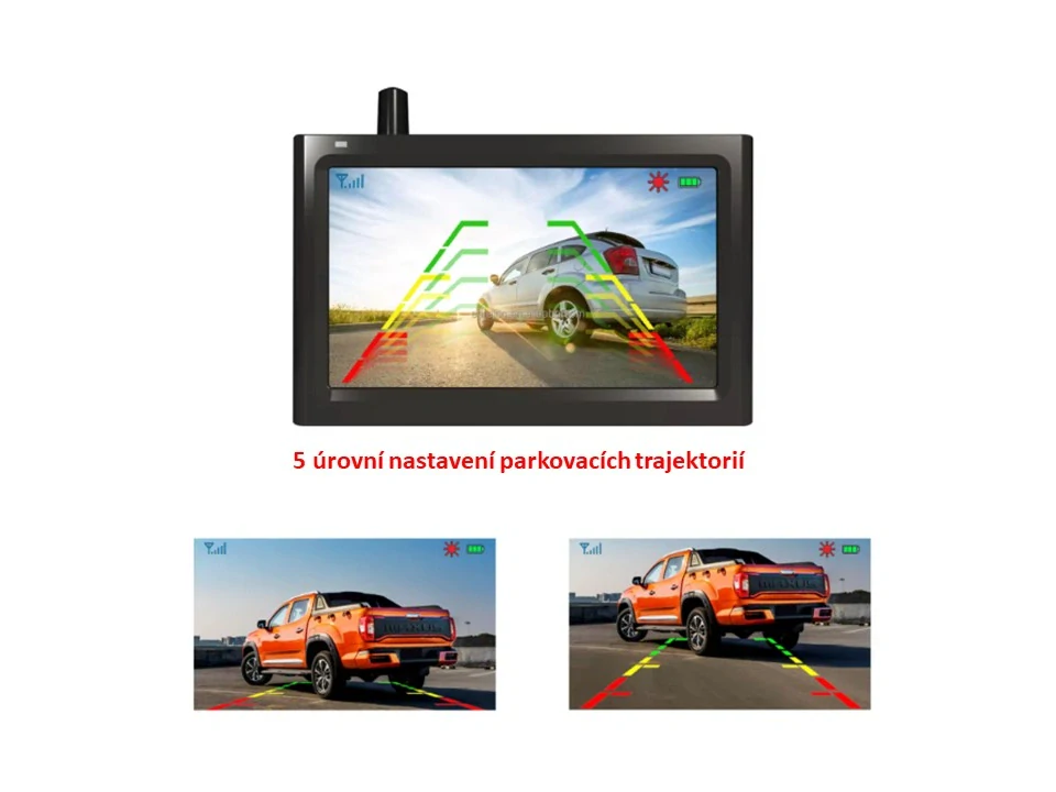 SET bezdrátový digitální kamerový systém s kamerou v SPZ se solárním napájením a monitorem 4,3"