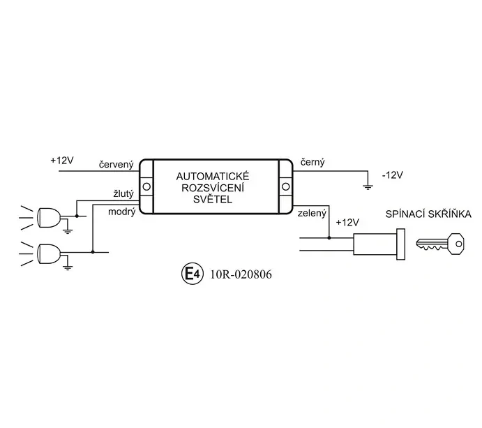 Modul pro automatické rozsvěcování světel - pro starší typy vozů 12V - Compass