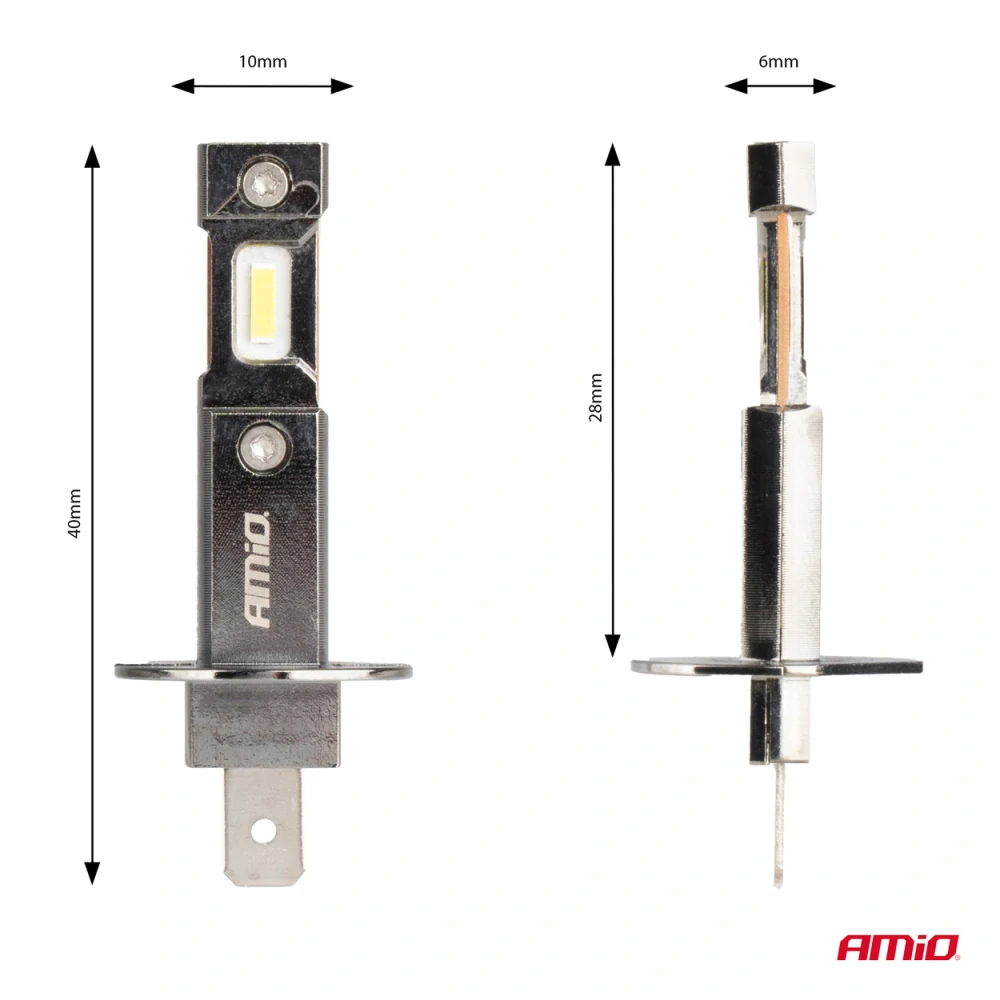 LED žárovky H1 AMIO HYBRID Series CAN-BUS, 60W bílé 6000K | 5600 LM, 2 ks