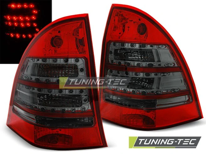 Zadní světla Mercedes Benz W203 C-Klasse combi 00-07 červená/kouřová LED