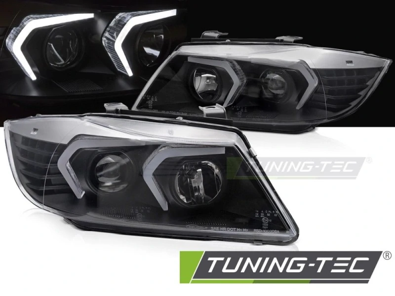 Přední LED světla, světlomety, lampy BMW E90, E91 2005-2008, kouřové