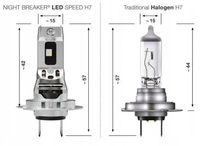 LED žárovky H7 OSRAM Night Breaker LED SPEED 450, 2 generace | 1:1