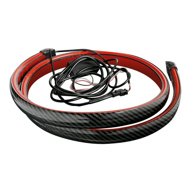 Karbonový samolepicí spoiler s integrovaným červeným LED světlem 12V/120 cm