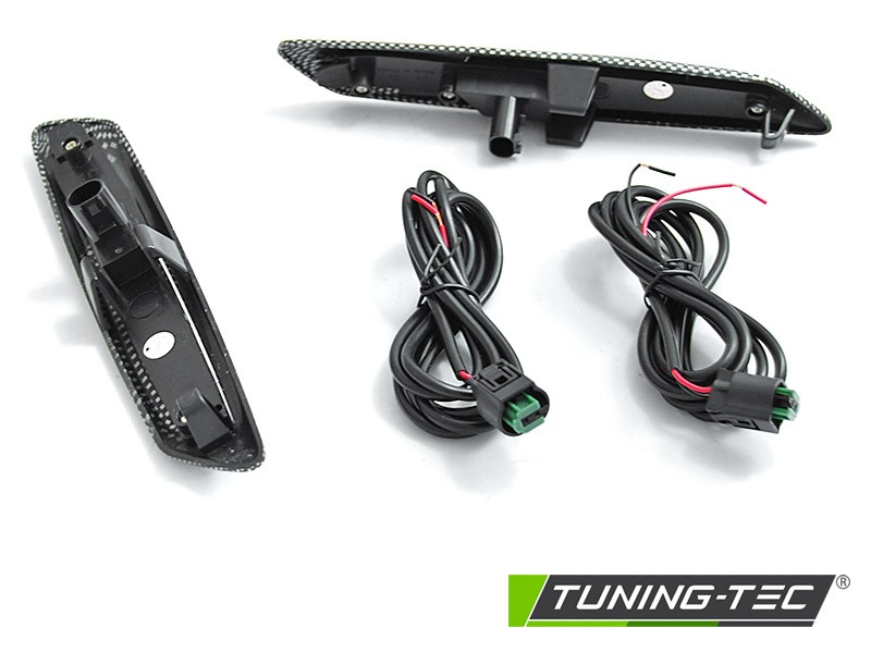 Boční LED dynamické blinkry BMW F10, F11, 2010-2013, carbon, kouřové, SEQ