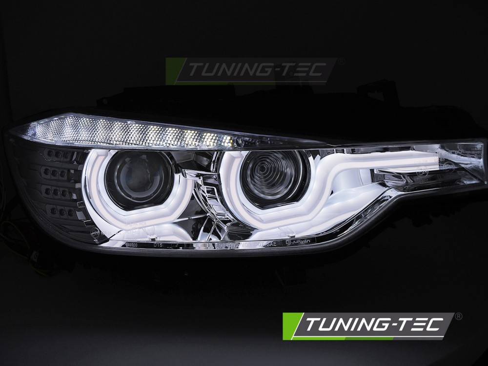 Přední světla s U-TYPE LED BMW F30/F31 2011-2015 chrom