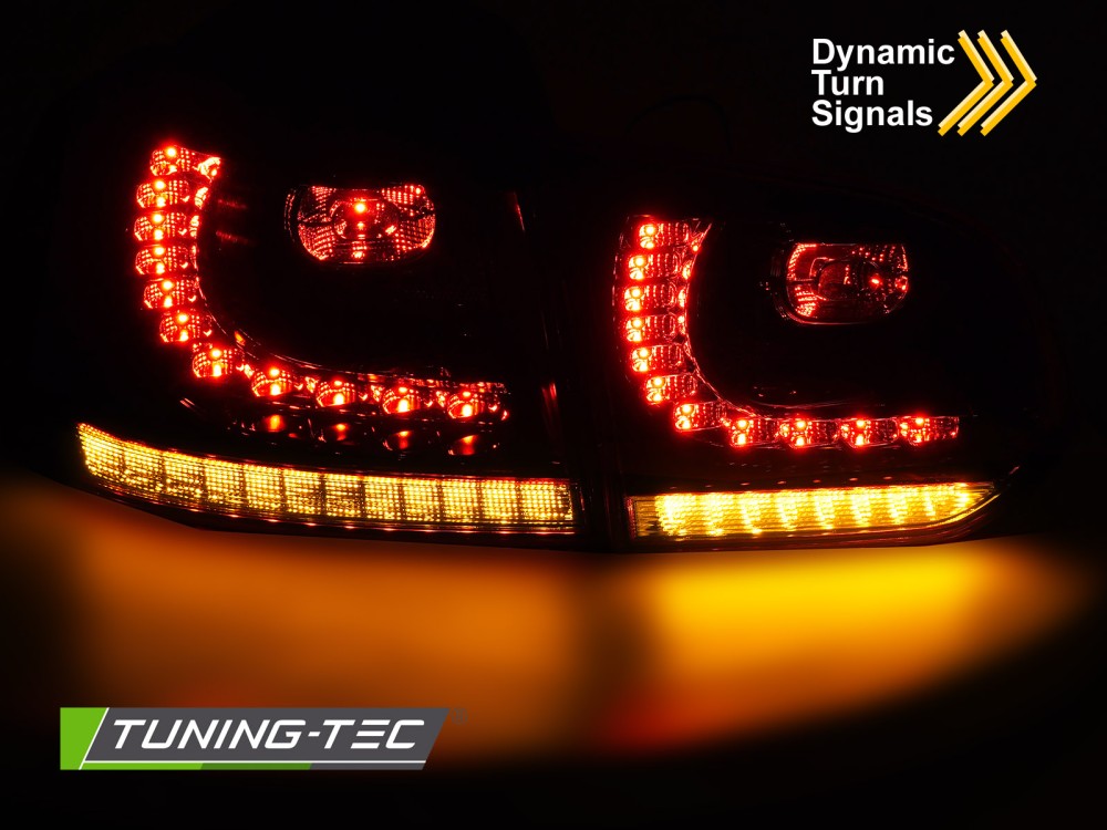 Zadní LED světla, světlomety, lampy VW Golf 6, 2008-2013, SEQ, červeno-bílé