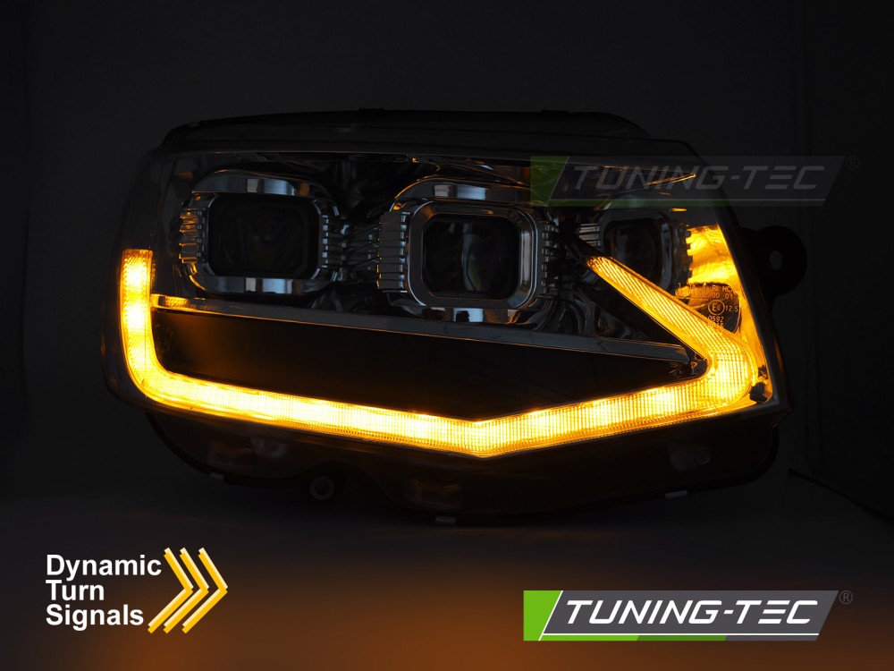 Přední LED TUBE světla CHROMOVÁ DRL SEQ Volkswagen T6 2015-2019