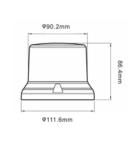 LED maják, 12-24V, 64x0,5W, oranžový, magnet, ECE R65 R10