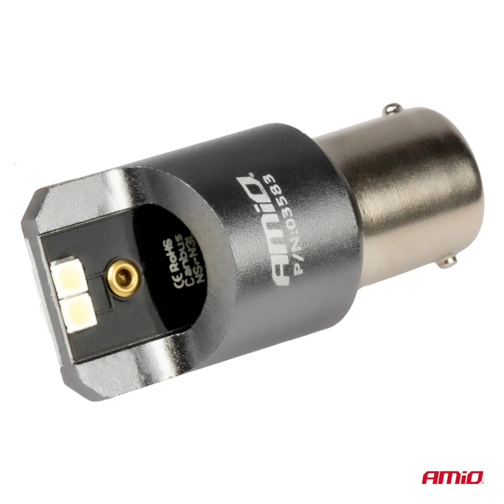 CAN-BUS LED žárovky BA15S P21W, 4 SMD LED 3030, bílé, 2 ks