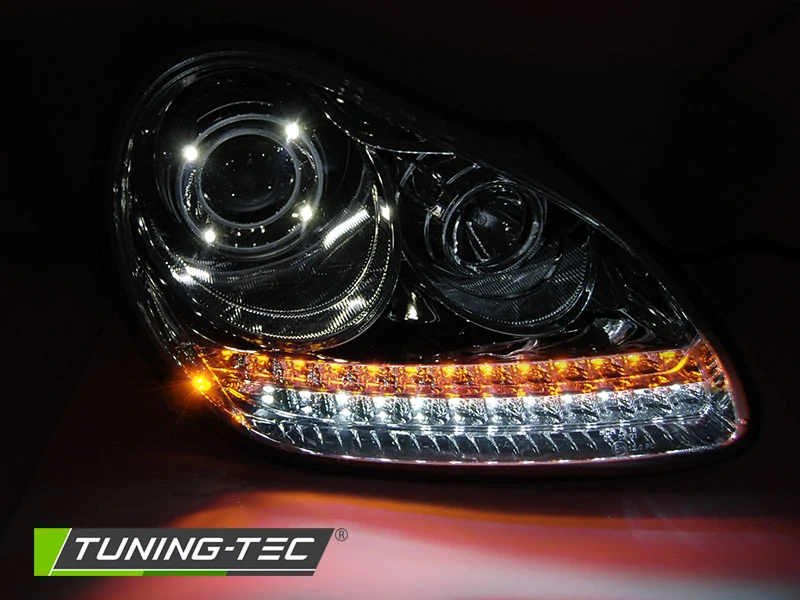 Přední světla Porsche Cayenne 02-06 DAYLIGHT chrom HID XENON