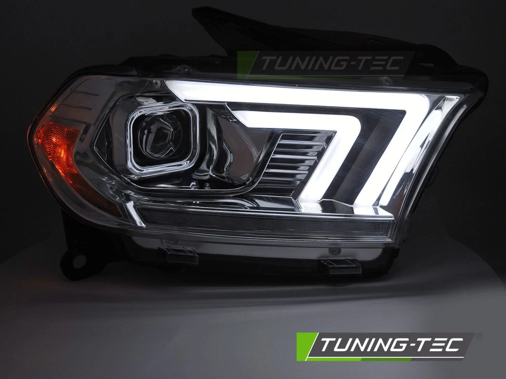 Přední světla, světlomety, lampy Dodge Durango 2010-2013, LED TubeLight, SEQ, chrom