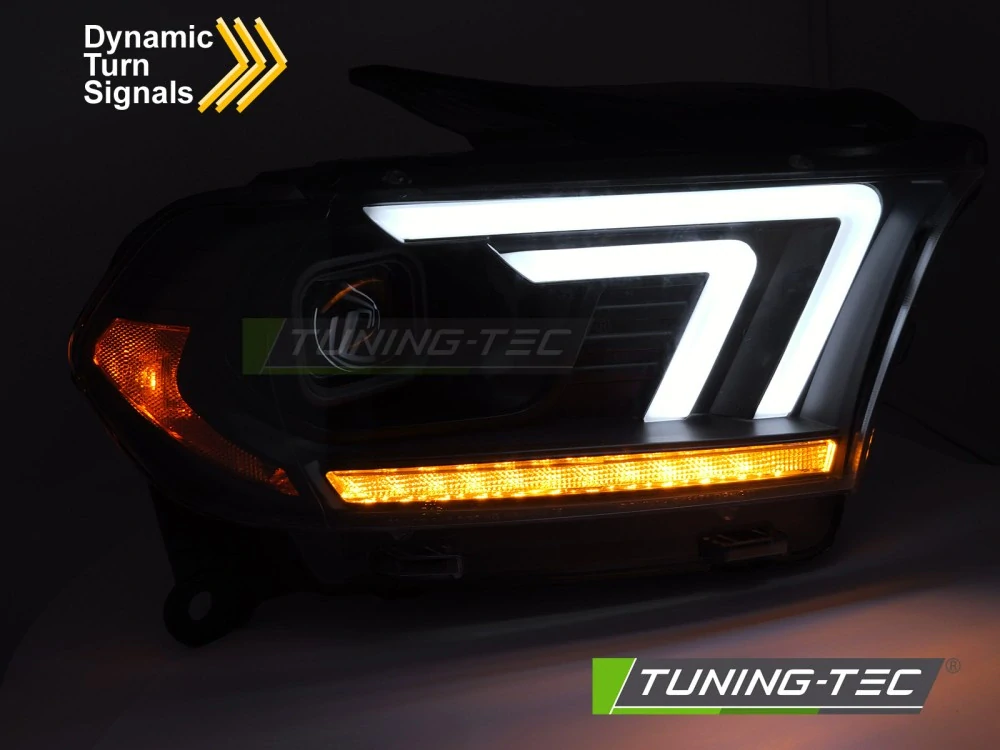 Přední světla, světlomety, lampy Dodge Durango 2010-2013, LED TubeLight, SEQ, čern