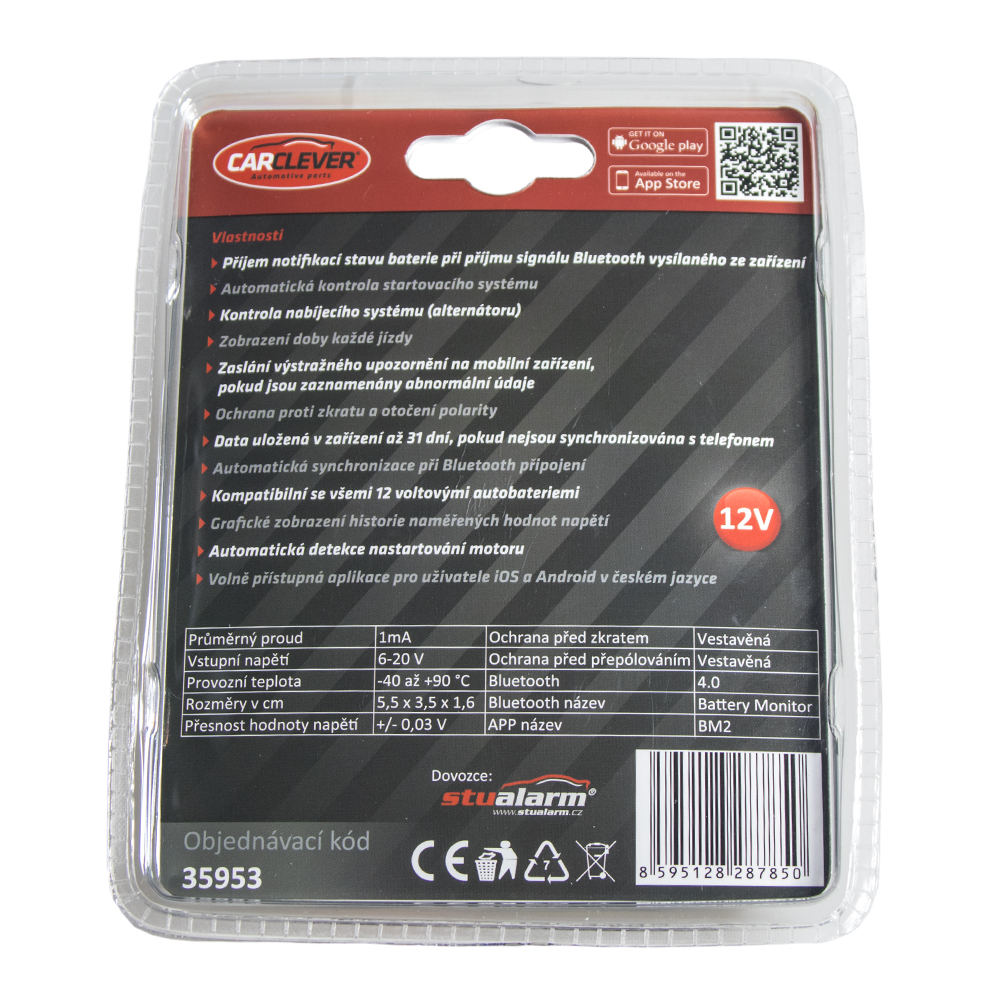 Bluetooth monitoring baterie CARCLEVER