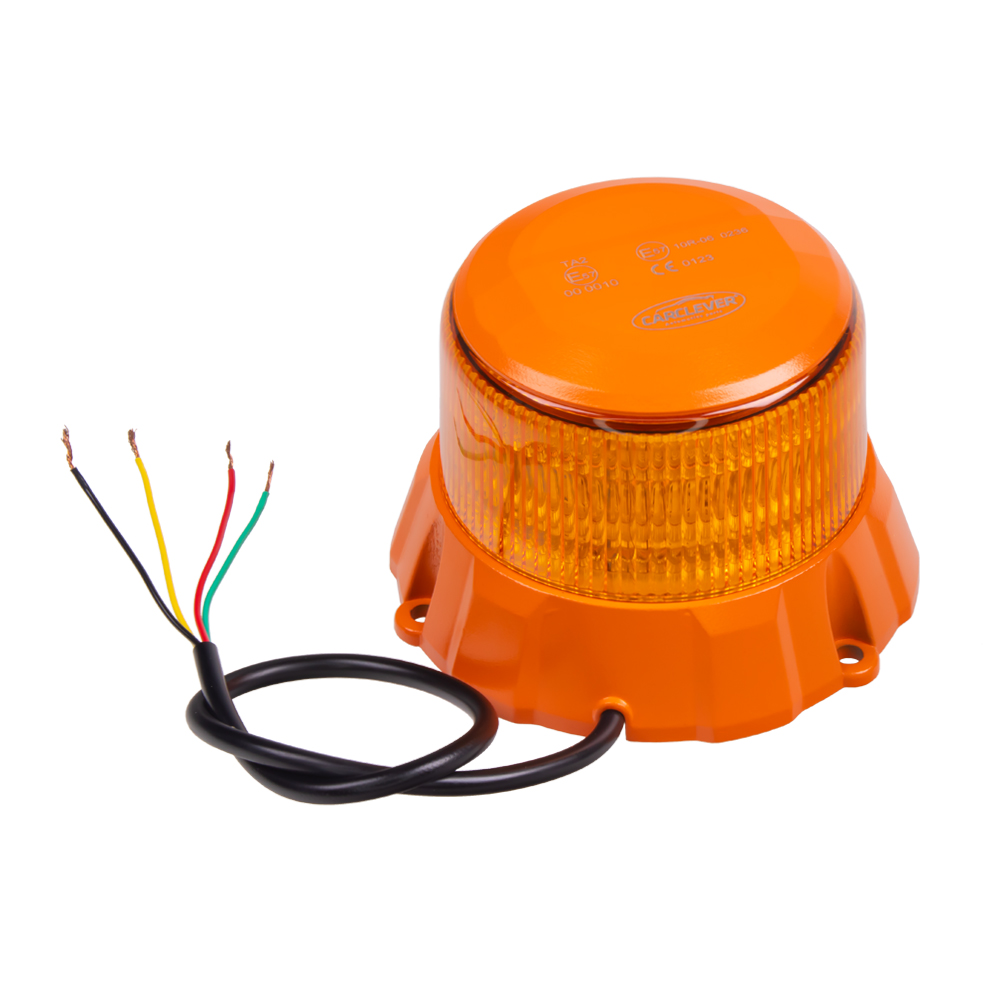 Robustní oranžový LED maják, oranž.hliník, 48W, ECE R65