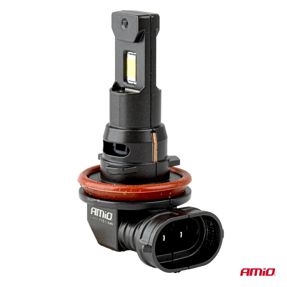 LED žárovky H8 | H9 | H11 | H16 AMIO F25 PRO BLACK FULL CAN-BUS, bílé 6000K | 7700 LM, 2 ks