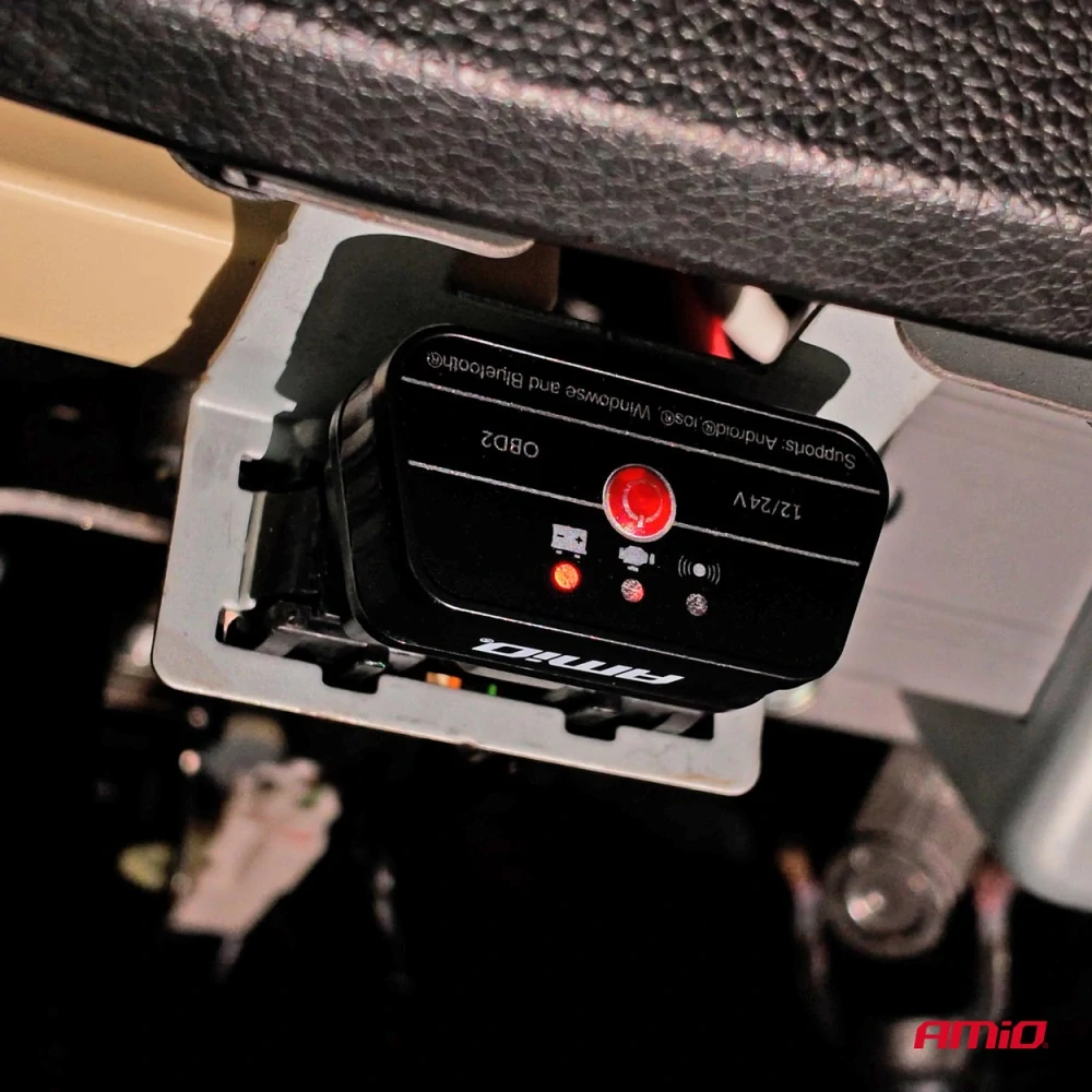 Diagnostický skener OBD2 BT s tlačítkem ON /OFF AMIO
