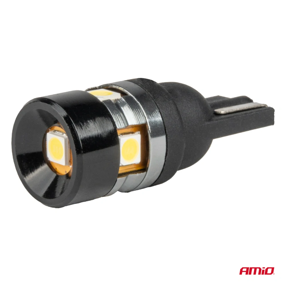 LED žárovky CANBUS T10 W5W 5SMD 3030 White 12V 24V AMiO, 2KS