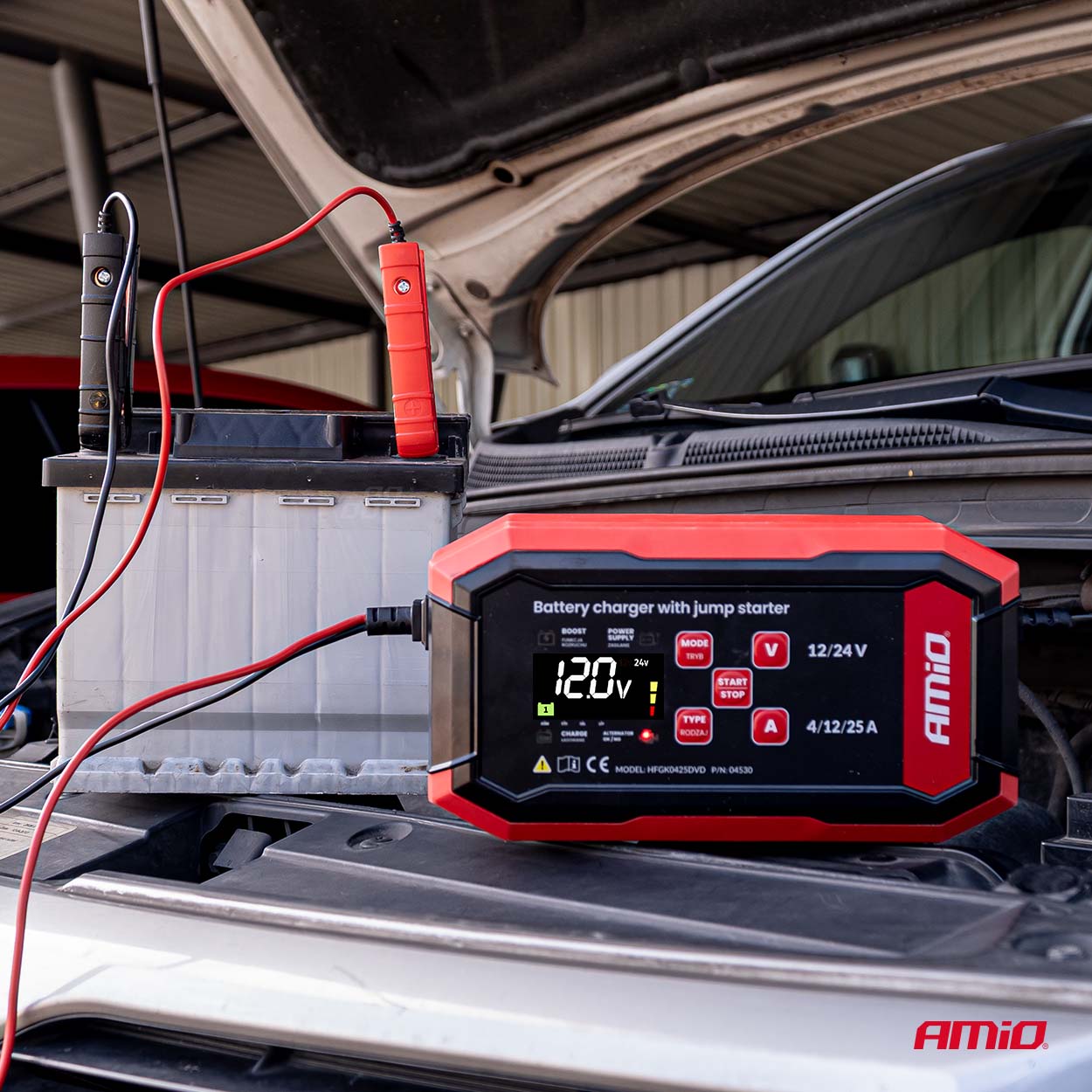 Inteligentní PROFI nabíječka 12/24V 25A (12V 40-250Ah | 24V 40-120Ah) s funkcí BOOST AMIO 