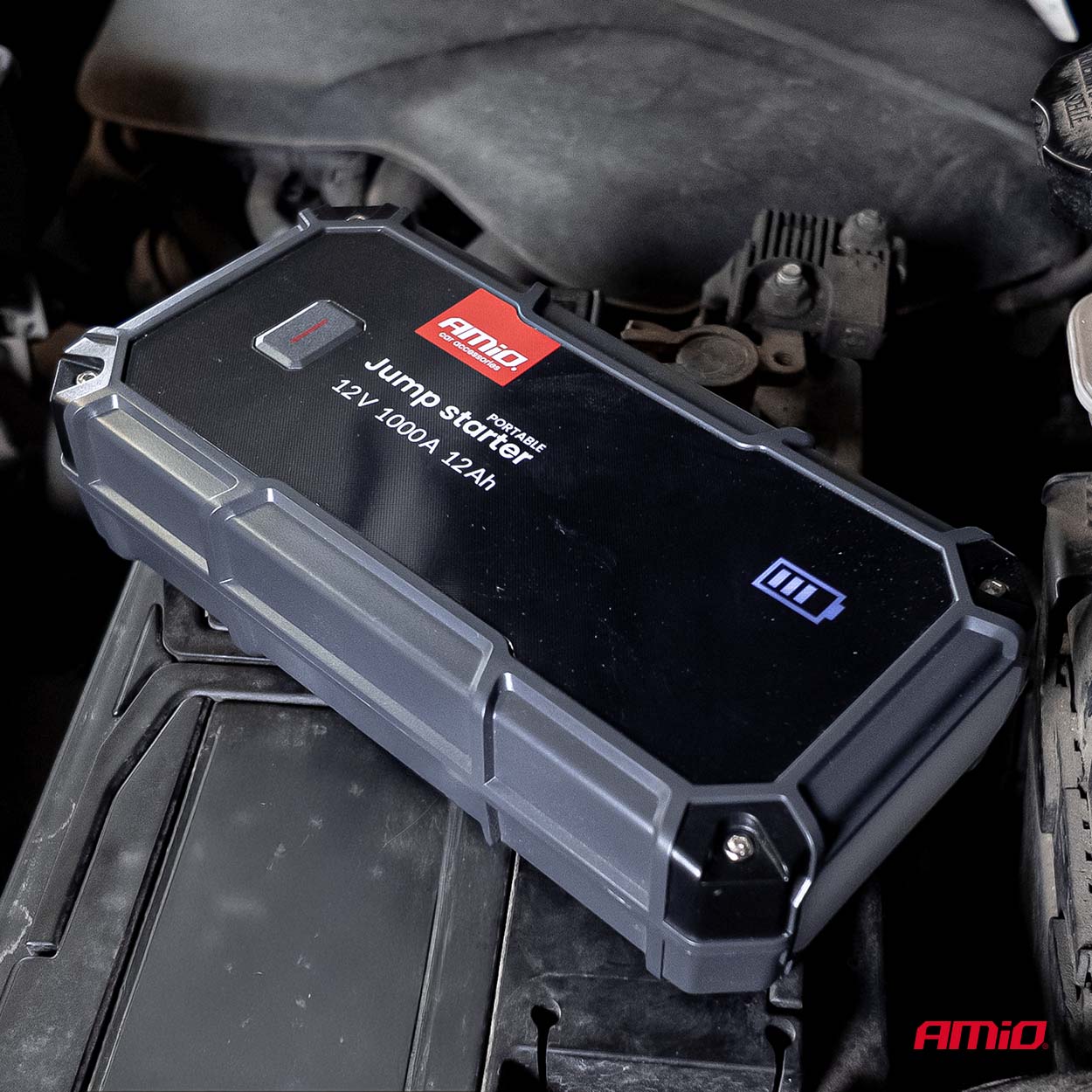 Power Banka, startovací stanice | booster 12000 mAh | 1000A USB LED | AMIO