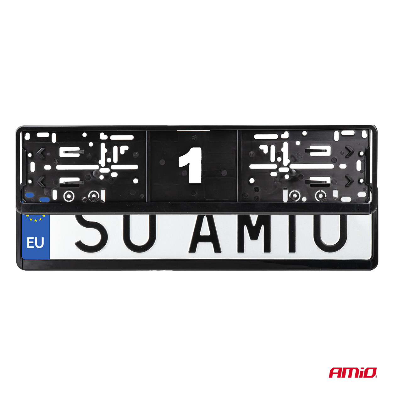 Podložka pod SPZ - ČERNÁ / L PREMIUM EU/DE AMiO