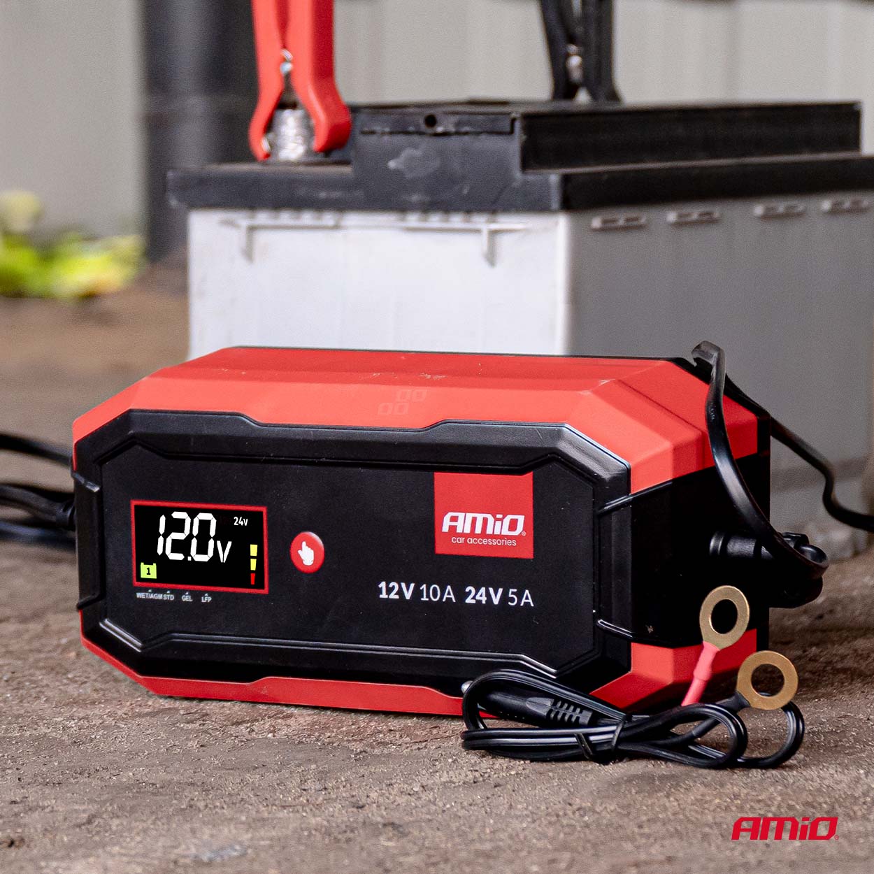 Inteligentní nabíječka AMIO PRO 12V | 24V 10A (12V 100Ah | 24V 50Ah)