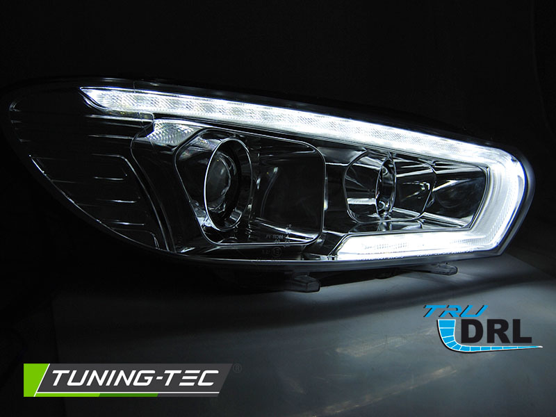 Přední světla, světlomety, lampy VW Scirocco, 2008-2014, LED, SEQ, DRL, chromové