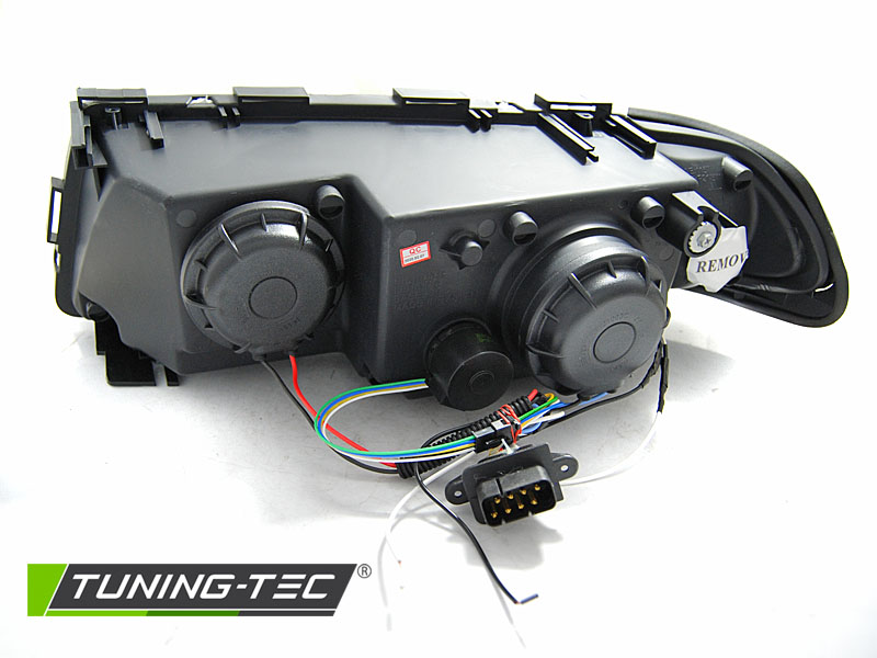 Přední světla BMW E38 94-01 Angel Eyes - černá 3D