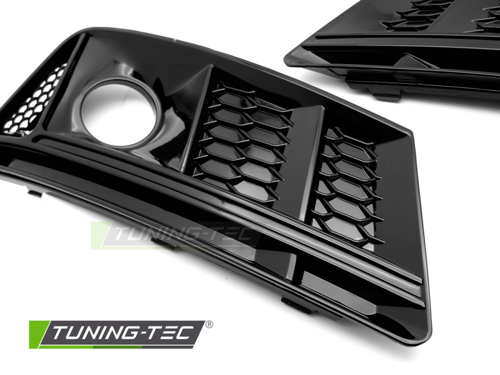 Rámečky mlhovek Audi A4 B9 2015-2019 ČERNÉ LESKLÉ 