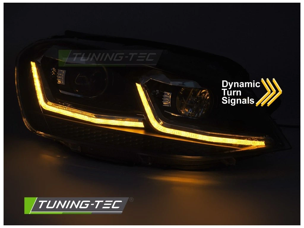 Přední světla VW GOLF VII 17-19 červené LED SEQ DRL