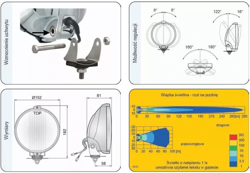 Mlhové přídavné světlo Wesem HO3.17467 o průměru 152 mm, 1 ks