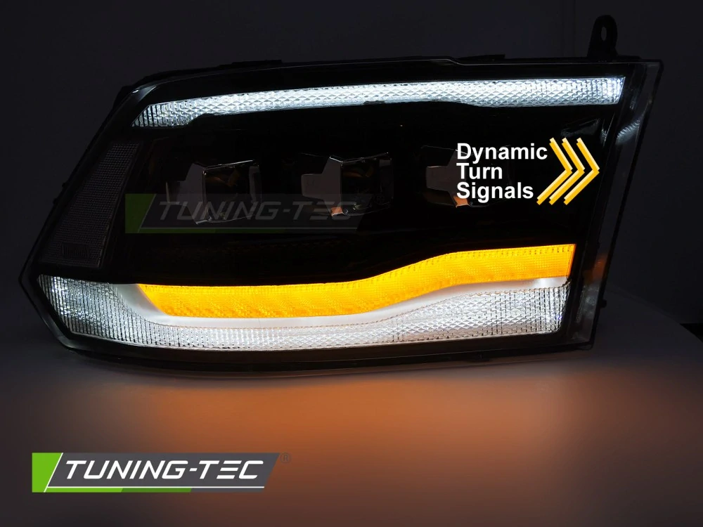 Přední světla Dodge Ram 09-18 černé TRU LED DRL
