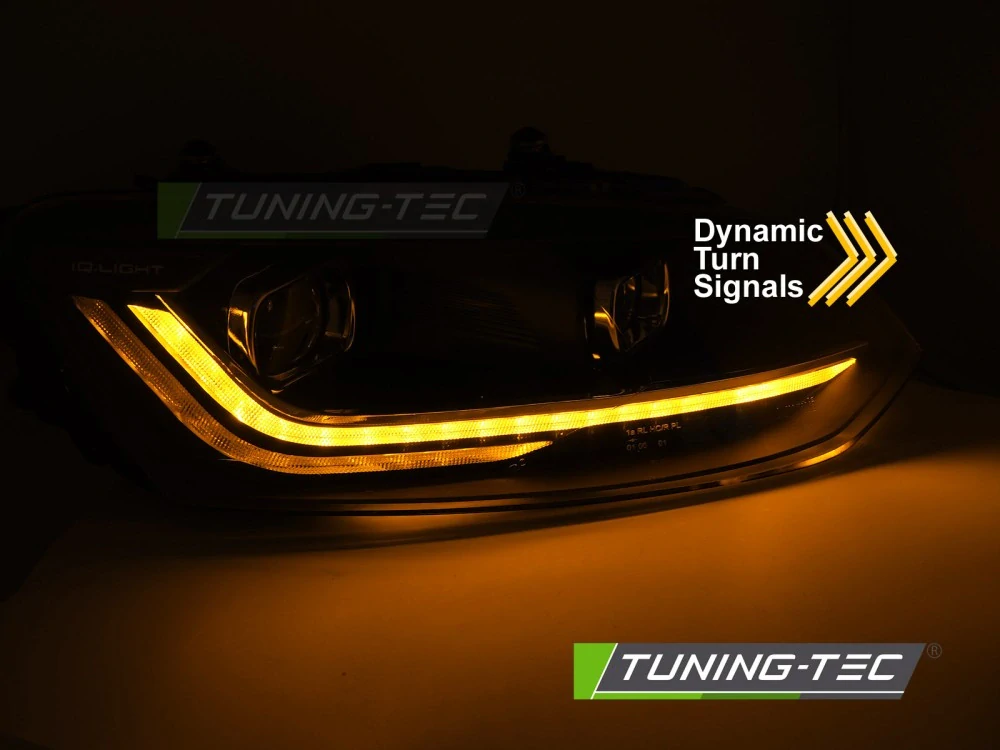 Volkswagen Polo 6R 2009-2017 - Přední LED světla SILVER LINE SEQ DRL