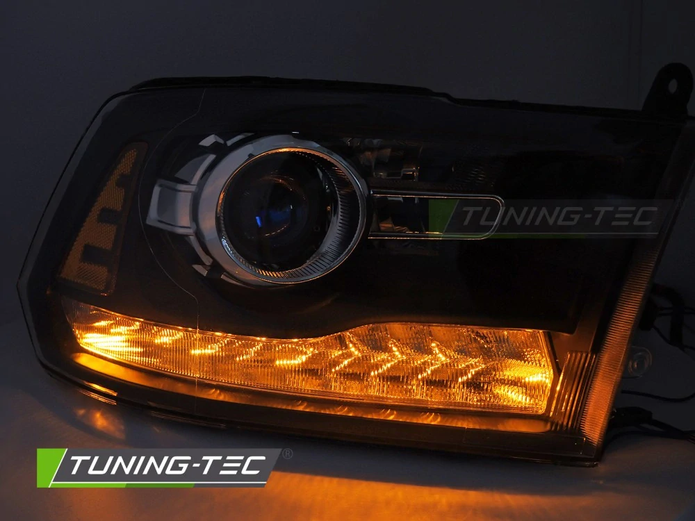 Přední světla, lampy, světlomety Dodge Ram 09-18 černé