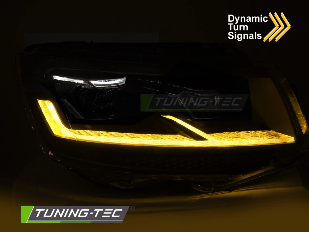 Přední světla VW T6 2015-2019 černé/chrom FULL LED SEQ DRL