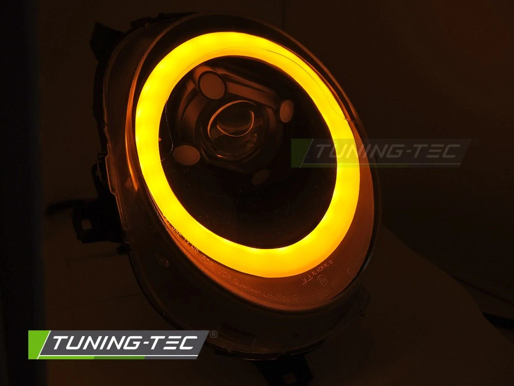Přední světla MINI COOPER F55, F56, F57 2014-2017 TRU TUBE DRL lesklé černé
