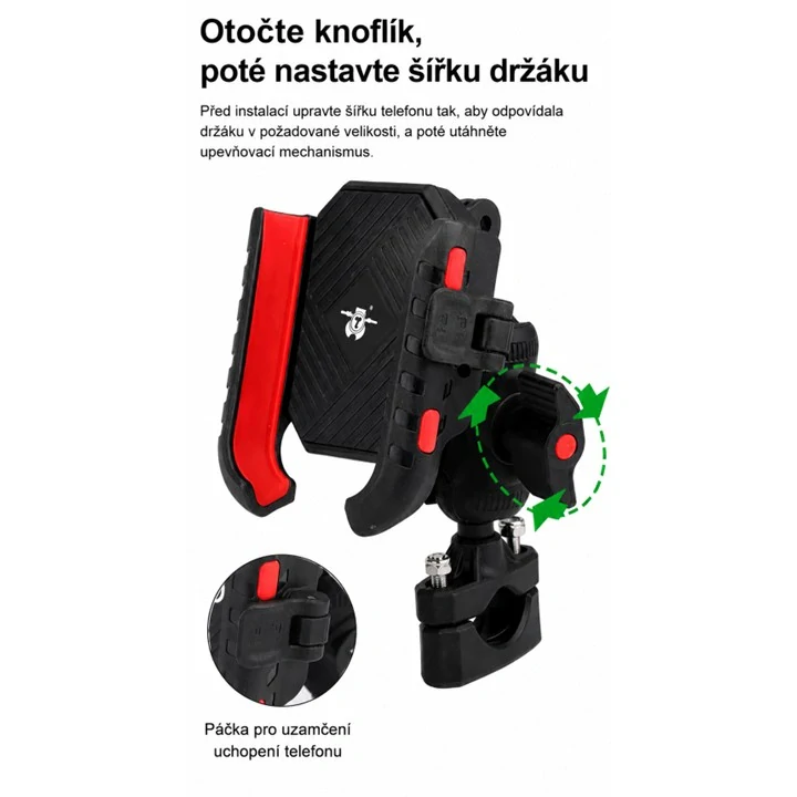 Univerzální držák telefonu + kameru, antivibrační na kolo, motocykl
