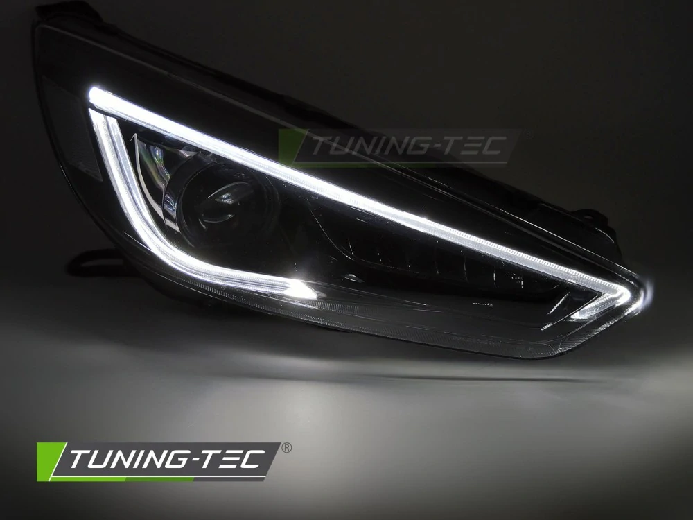 Přední světla Ford Focus MK3 2014-2018 černá LED DRL