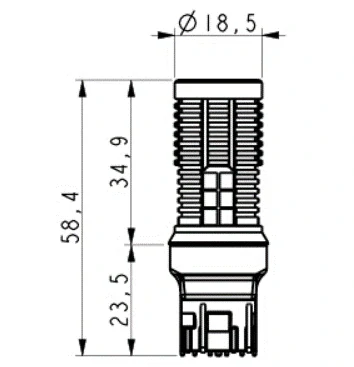 LED žárovky T20 (7440) oranžová, 12-24V, 30LED/3030SMD