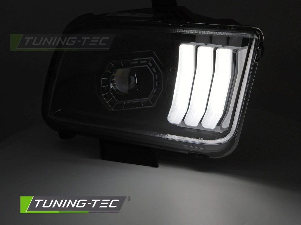 Přední světla FORD MUSTANG 2004-2009 černá TubeLight