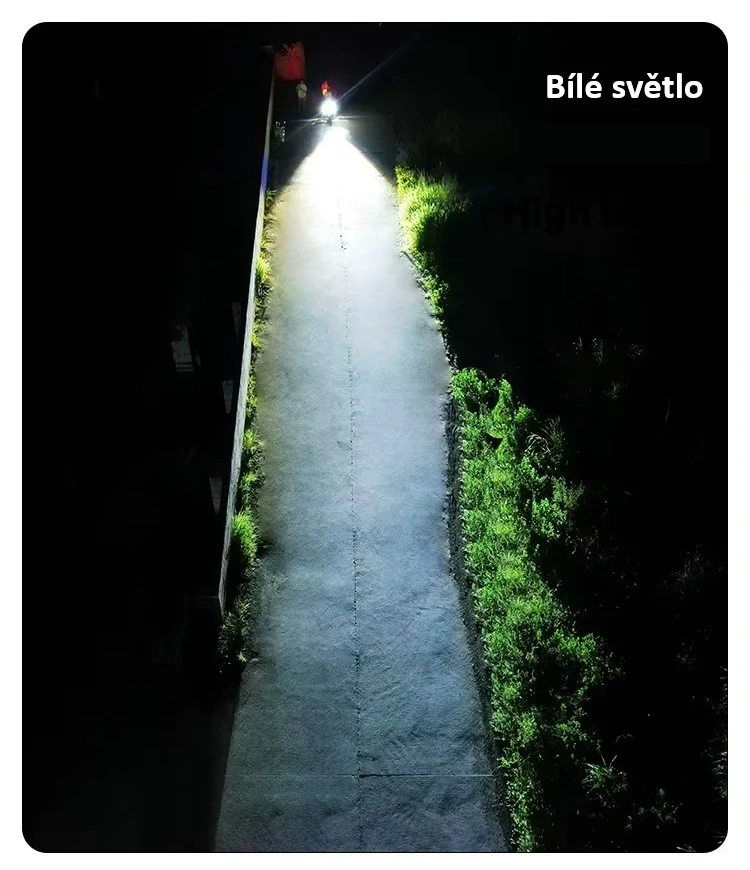 LED světla s čočkou na motocykl (přídavná a hlavní)