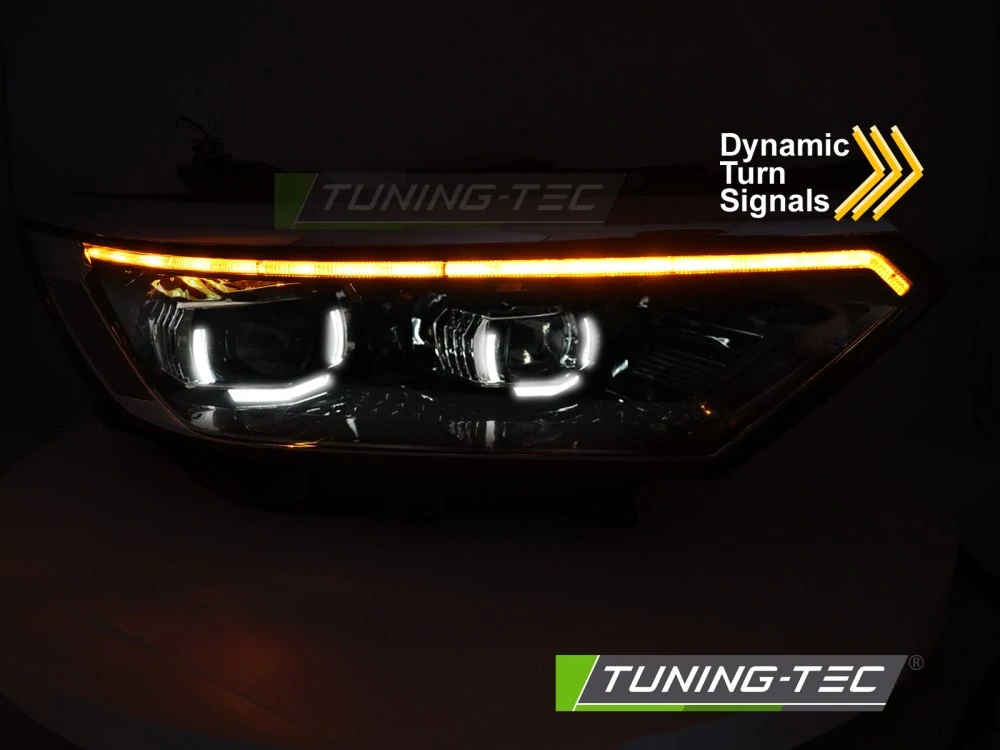 Přední FULL LED světlomety pro VW Passat B8 (2014–2019) s dynamickým blinkrem (SEQ DRL) – Černé