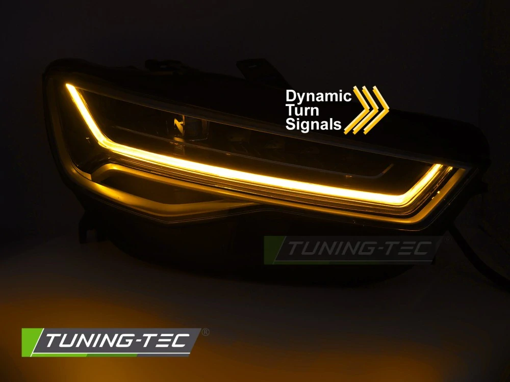 Přední FULL LED světlomety Audi A6 C7 (2014–2018) s sekvenčním blinkrem a DRL – Náhrada za Xenony (Pár)