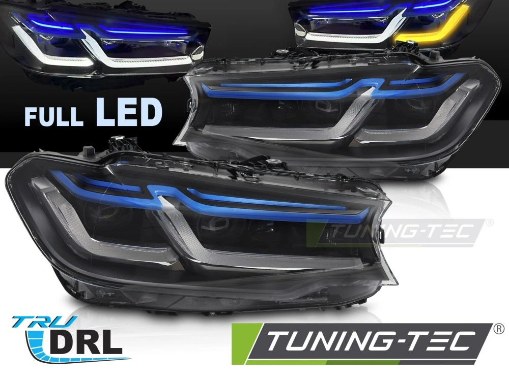 Přední FULL LED světlomety pro BMW řady 5 (G30 / G31) 2017–2020 s DRL – Pár