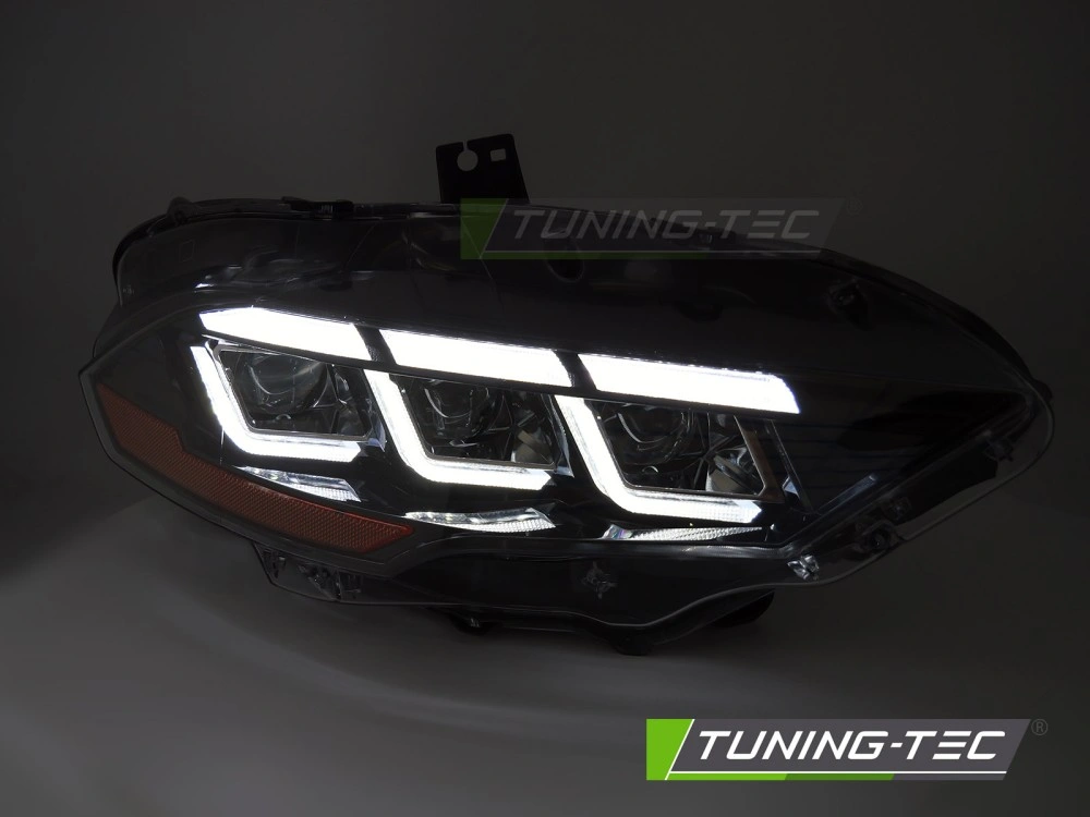 Přední FULL LED světlomety pro Ford Mustang (2018–2022) s sekvenčním blinkrem a DRL – Pár