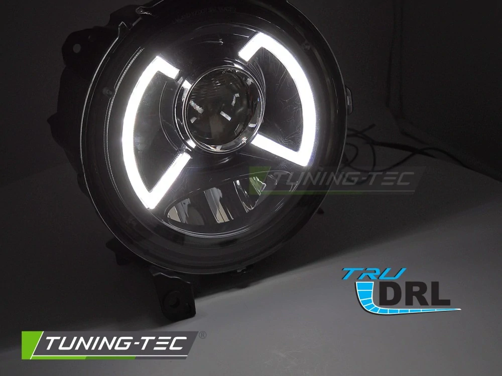Přední FULL LED světla, světlomety, lampy Jeep Wrangler JL, 2018-2023, DRL, černé
