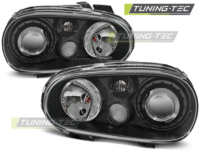 Přední tuningová světla VW Golf IV (1998–2003) – R32 Look, černé – pár