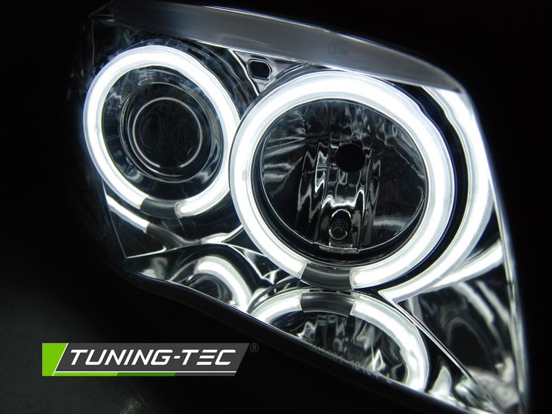 Přední světla BMW 1 E87, E81 04-11 - chrom Angel Eyes CCFL